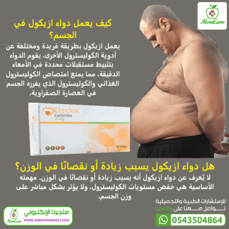 ⁦ازيكول Ezechol 10 mg ezetimibe 30 Tab⁩ - الصورة ⁦2⁩