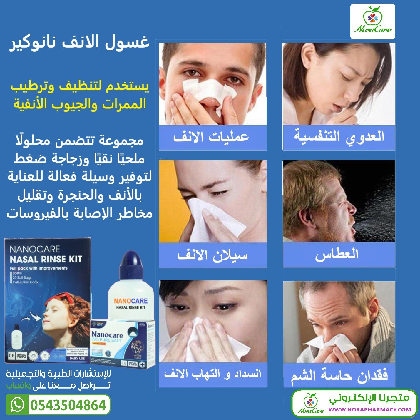 غسول الانف نانوكير NANOCARE NASAL RINSE KIT - الصورة 9