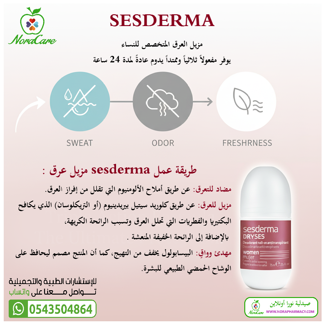 sesderma مزيل عرق DRYSES WOMAN سيسديرما - الصورة 5