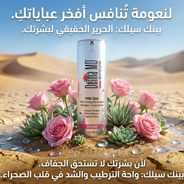 كريم الكافيار و الطحالب الحمراء . نضارة نعومه شد ترطيب PINK SILK SERUM - الصورة 5