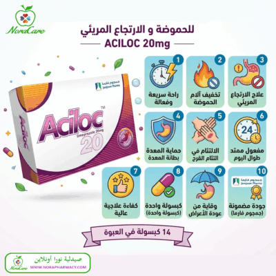 اسيلوك 20 للحموضة و الارتجاع ACILOC 20