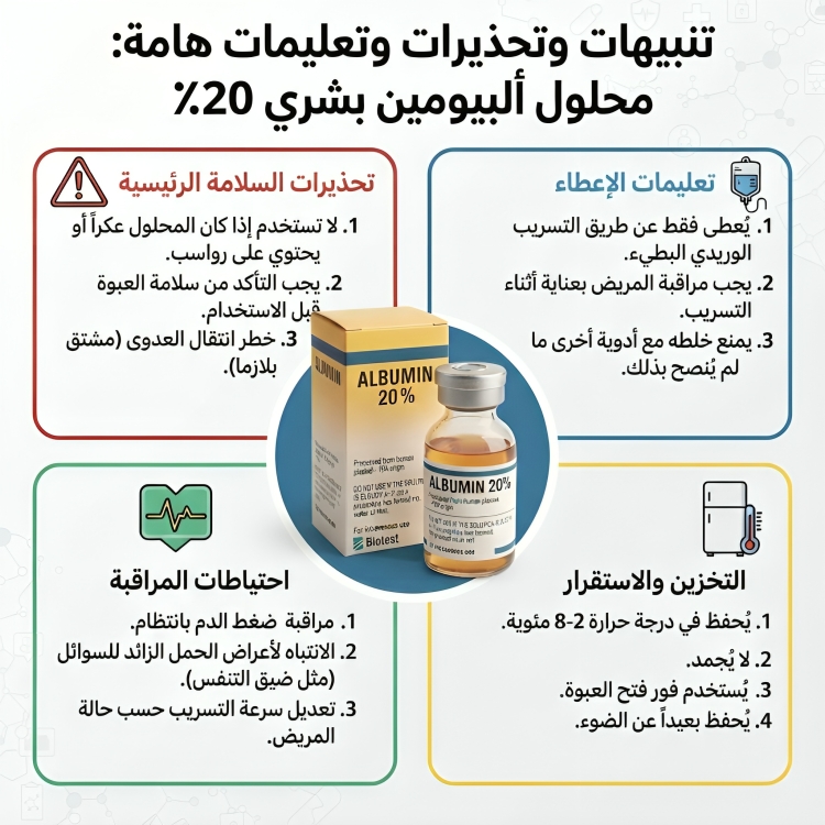human albumin البومين بشري 20 % 50 ملي - الصورة 3