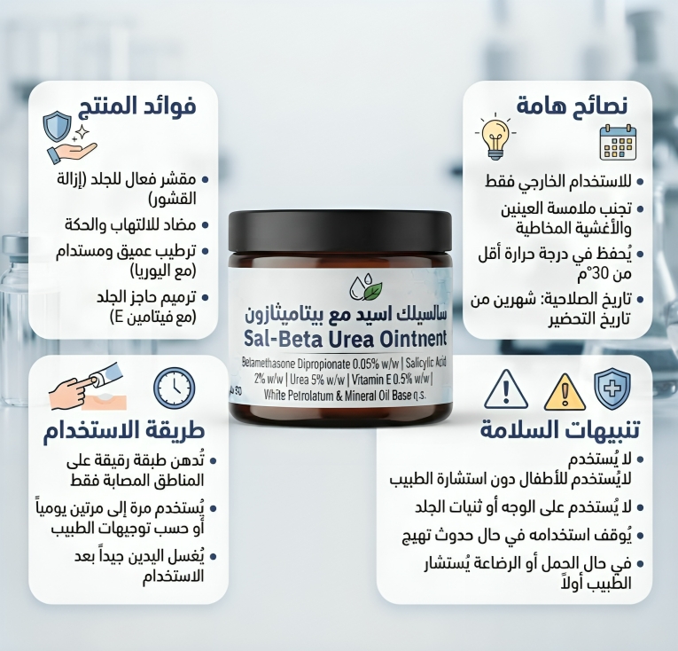 سالسيلك اسيد مع بيتاميثازون Sal-Beta Urea Ointment - الصورة 3