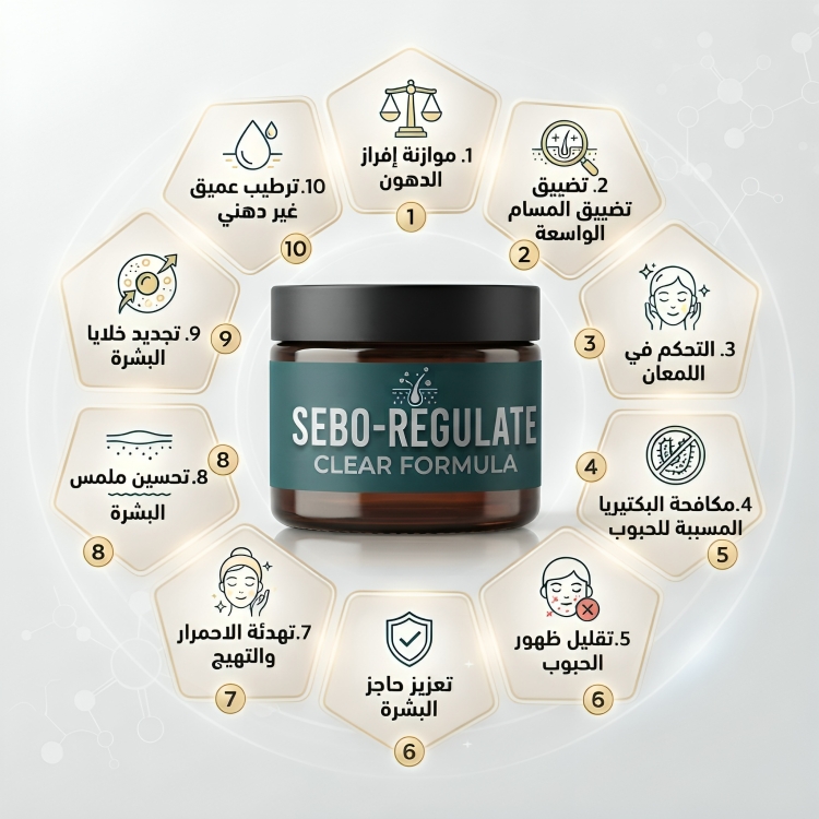 كريم المسامات الواسعة Sebo Regulate Clear Formula - الصورة 2