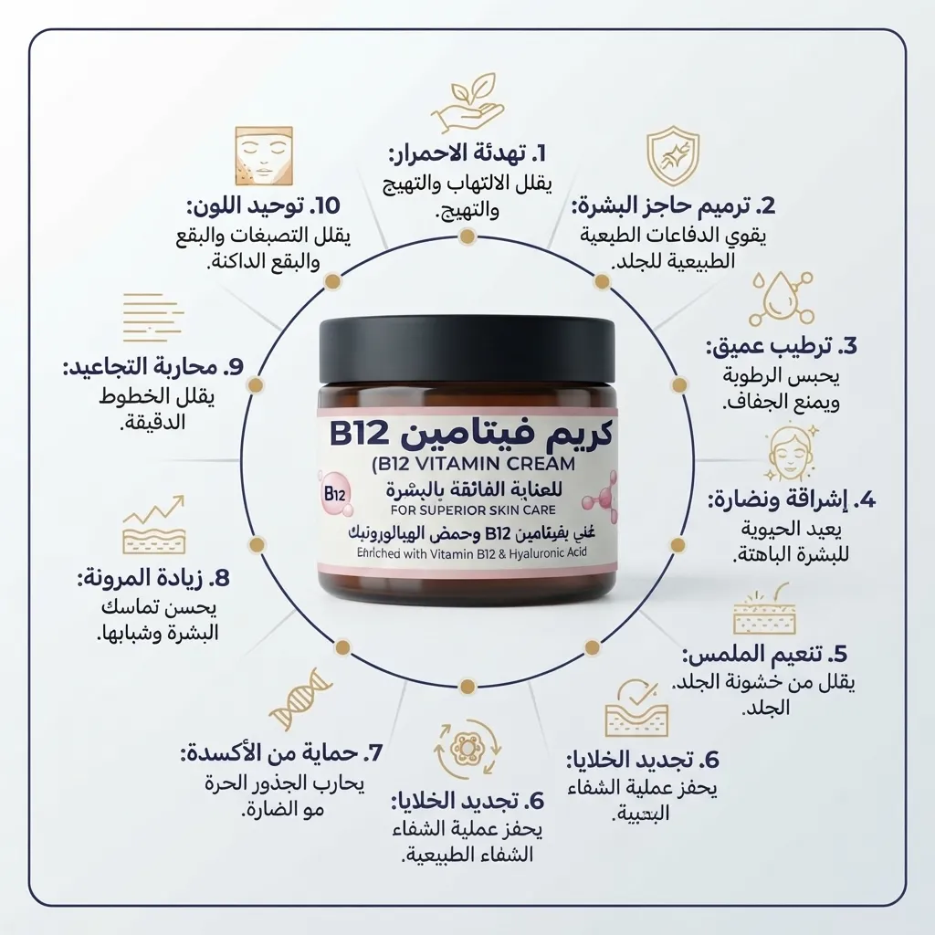 كريم b12 فيتامين B12 للبشرة 50 ملي - الصورة 2