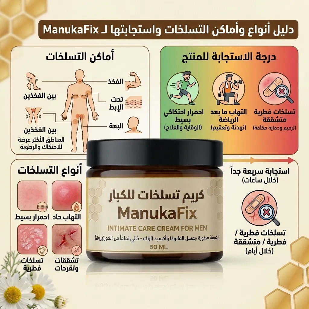 كريم تسلخات للكبار ( للرجال ) خالي من الكورتيزون ManukaFix - الصورة 4