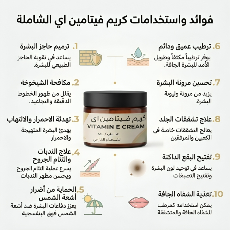 كريم فيتامين اي VITAMIN E CREAM - الصورة 2