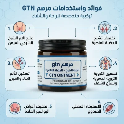 مرهم gtn ( تركيبة الشرخ + العضلة العاصرة ) GTN OINTMENT